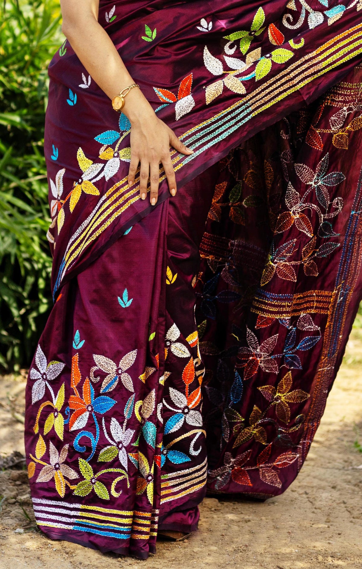 Blended Silk Kantha Saree