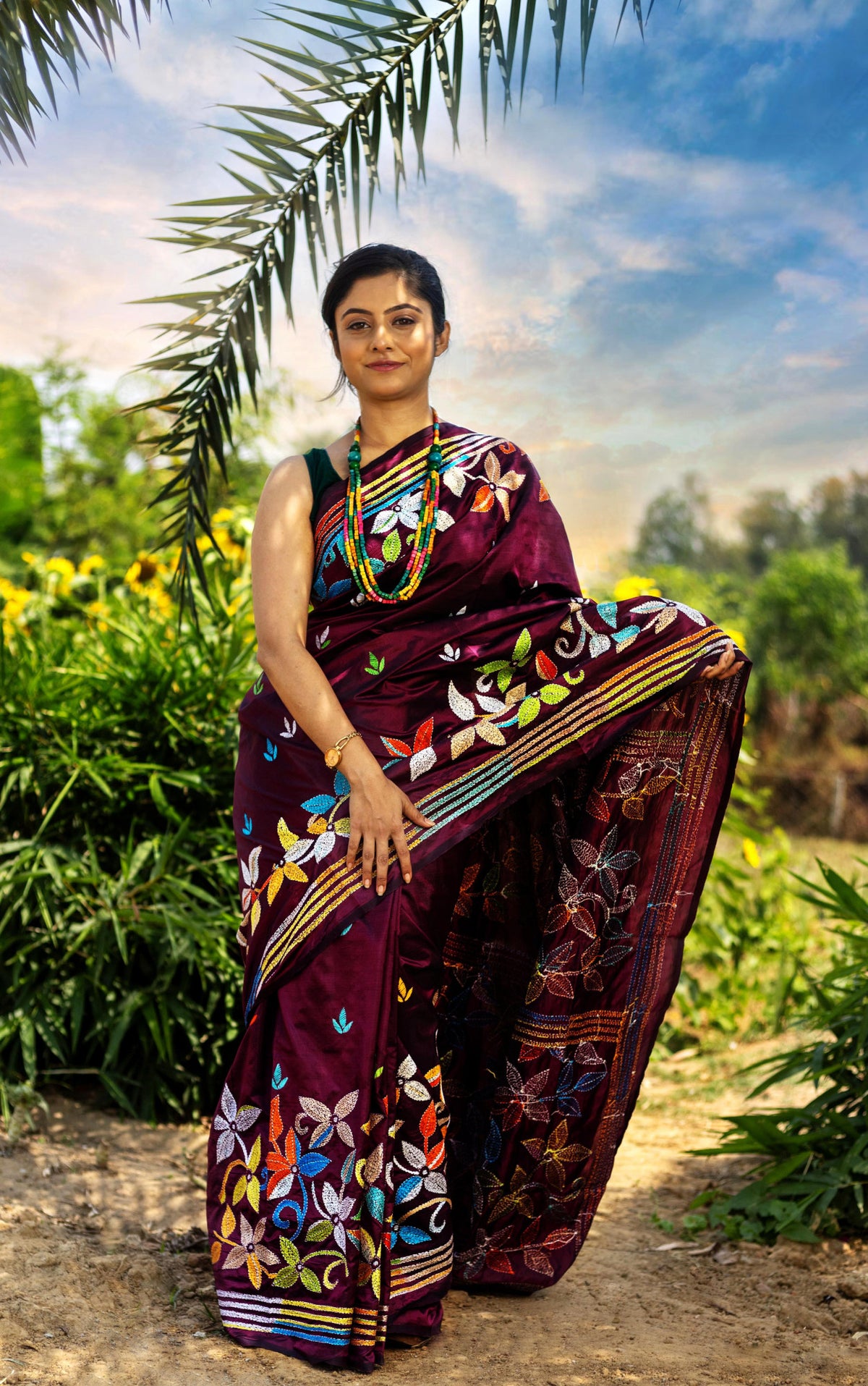 Blended Silk Kantha Saree