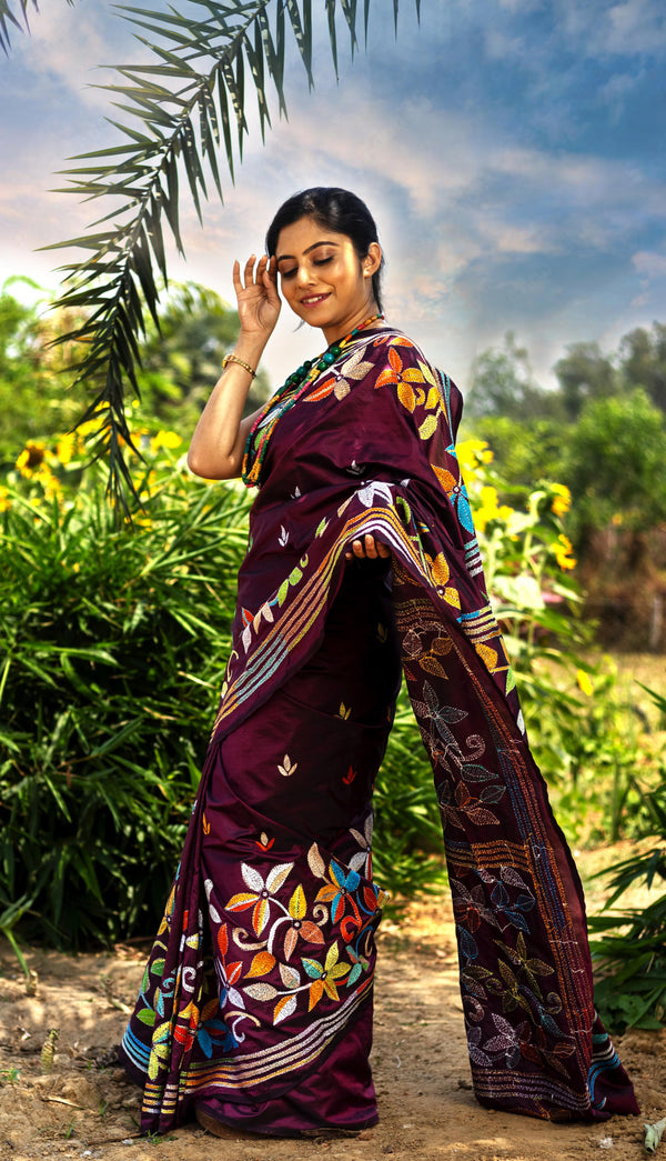 Blended Silk Kantha Saree