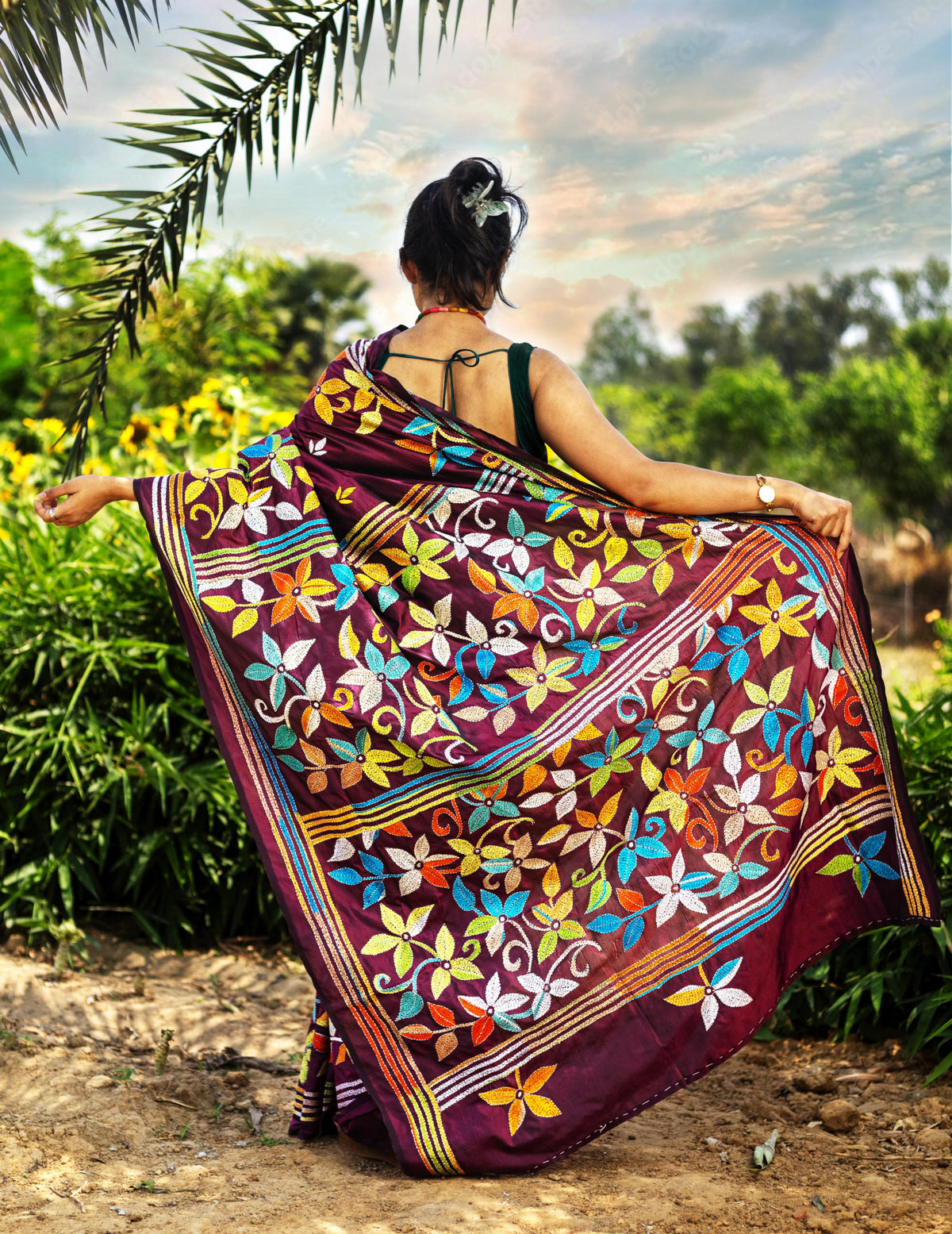 Blended Silk Kantha Saree