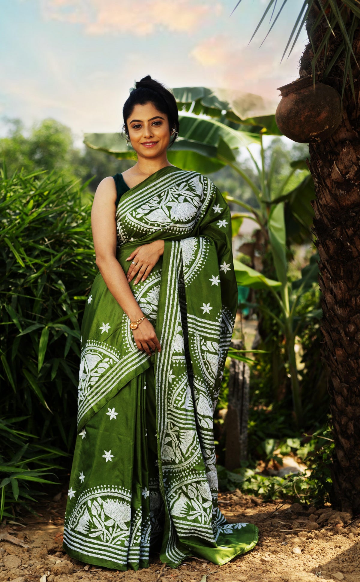 Blended Silk Kantha Saree