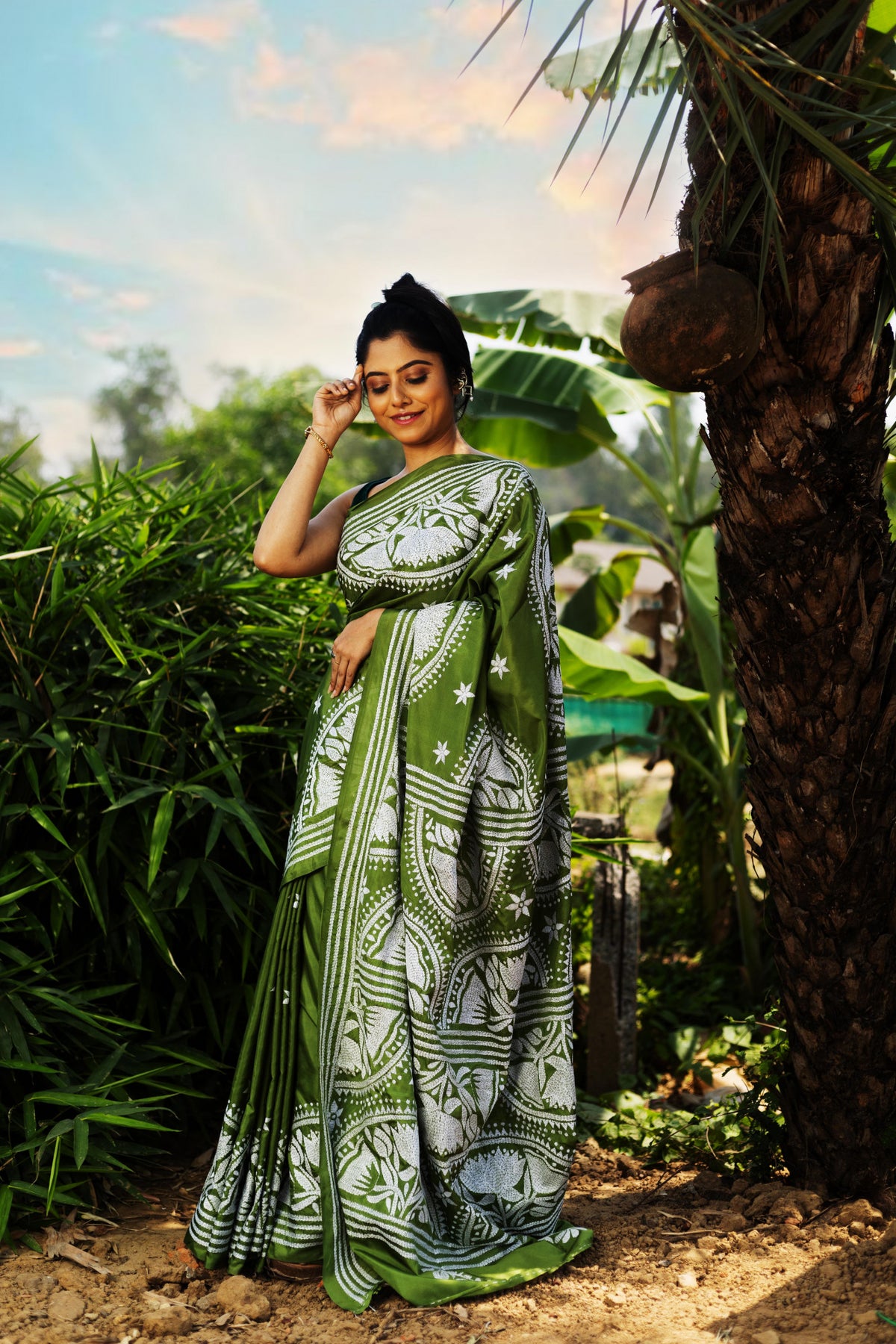 Blended Silk Kantha Saree
