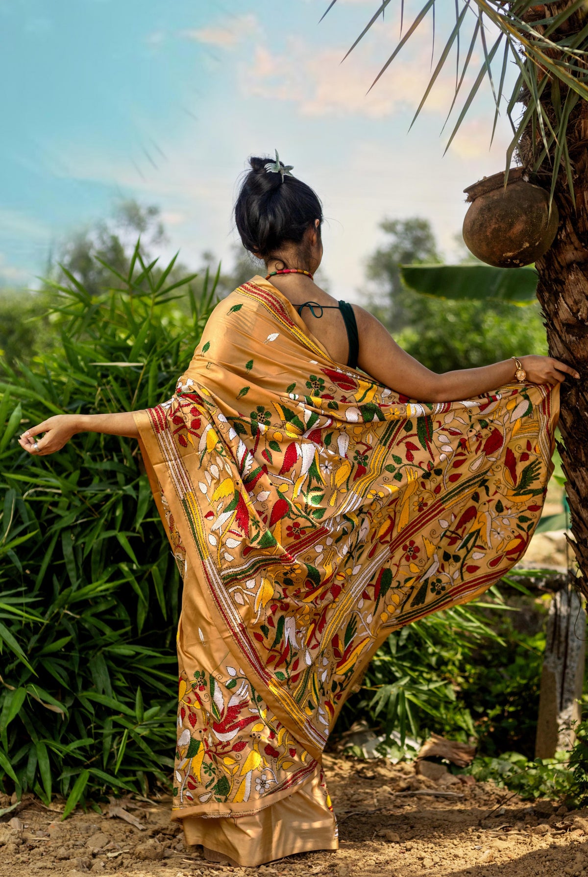 Blended Silk Kantha Saree