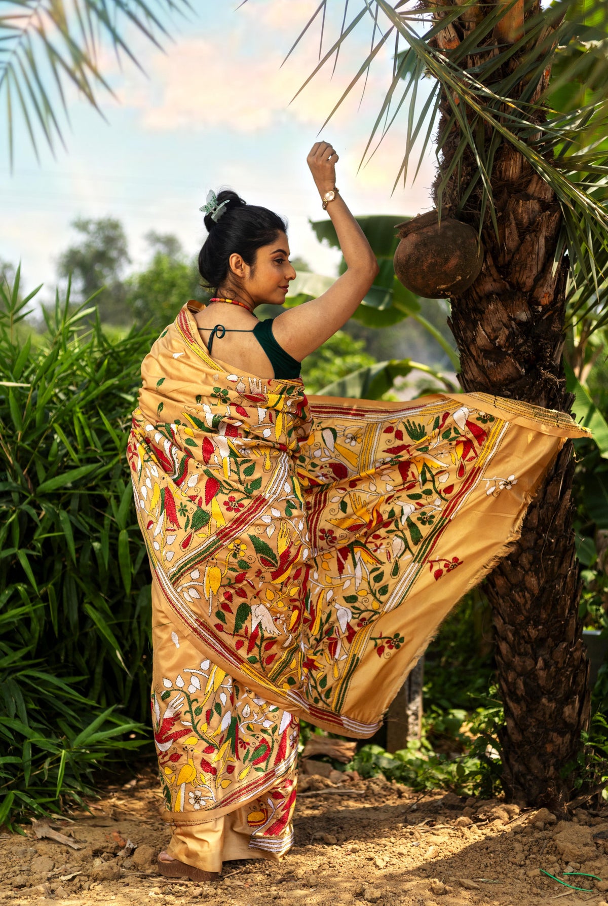 Blended Silk Kantha Saree