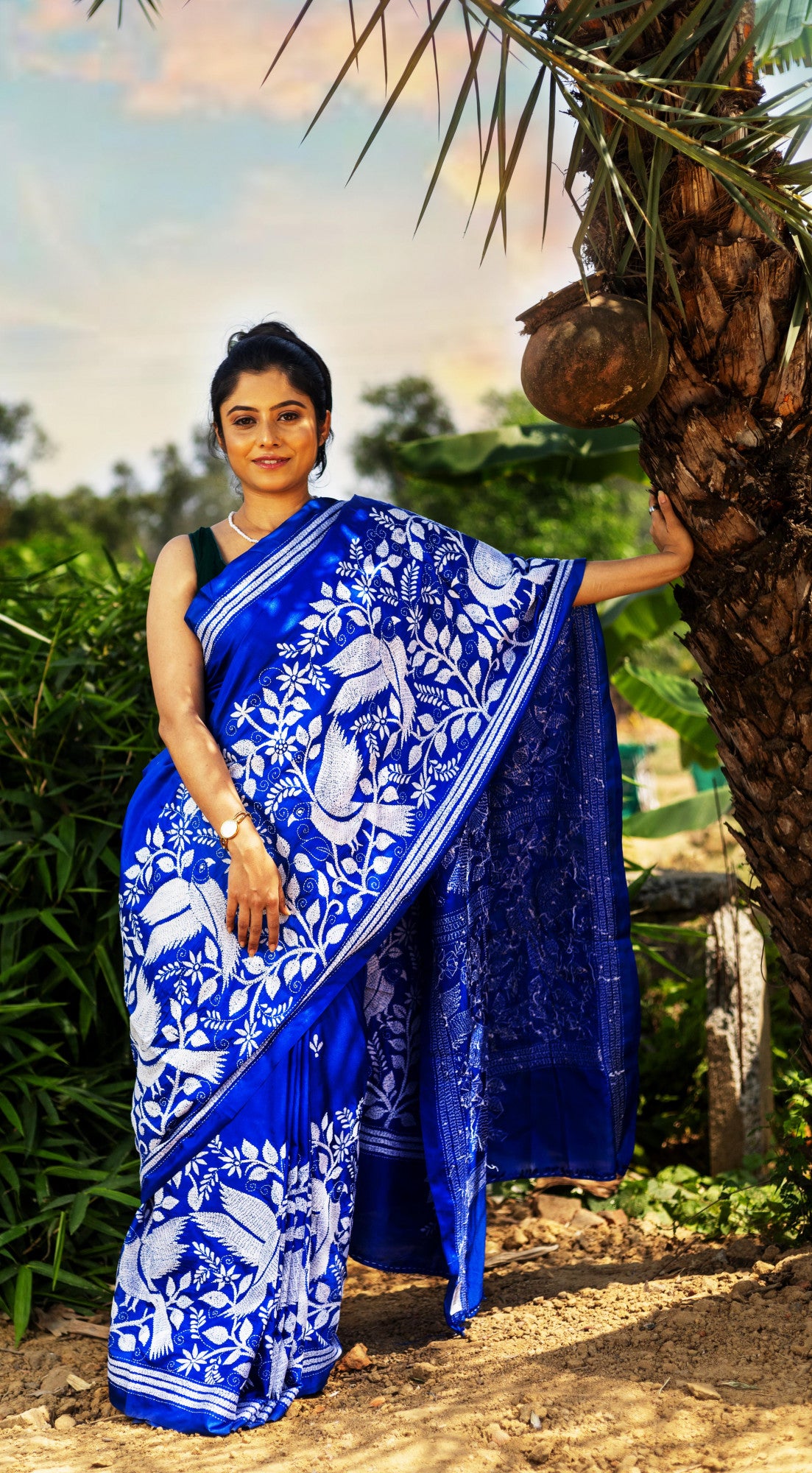 Blended Silk Kantha Saree