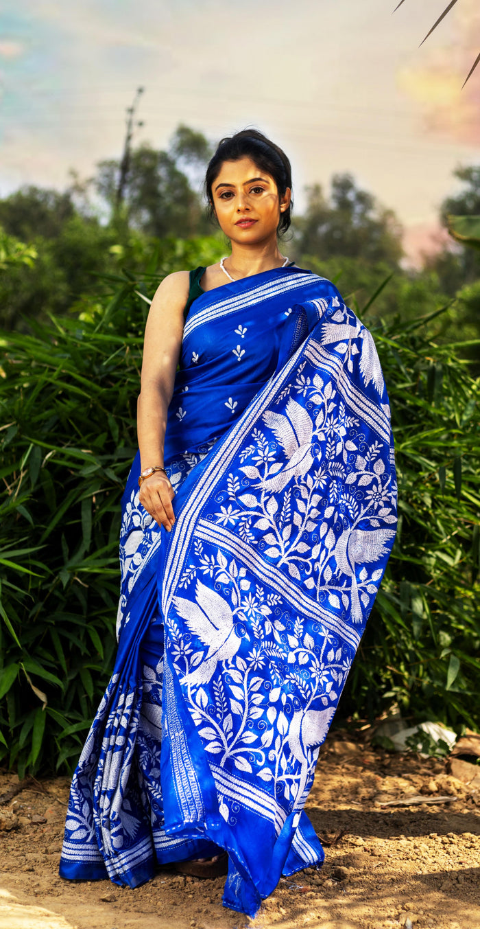 Blended Silk Kantha Saree