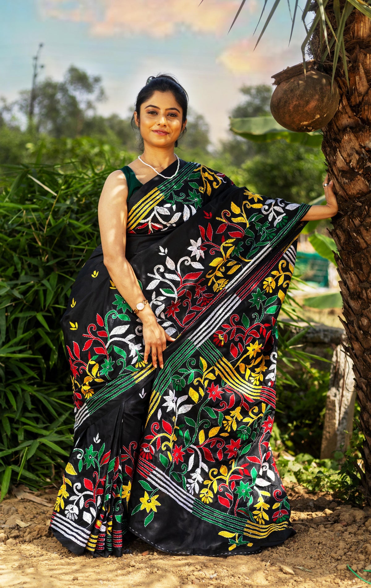 Blended Silk Kantha Saree