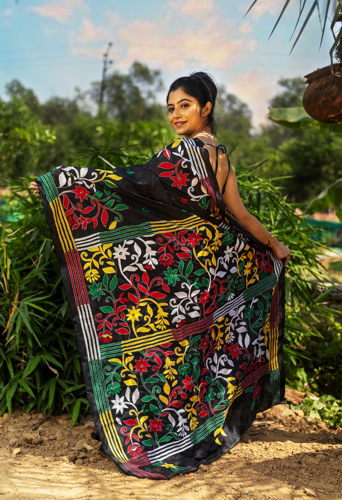 Blended Silk Kantha Saree