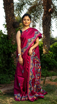 Silk Ari Kantha Saree