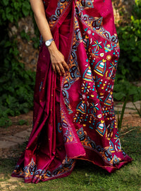 Silk Ari Kantha Saree