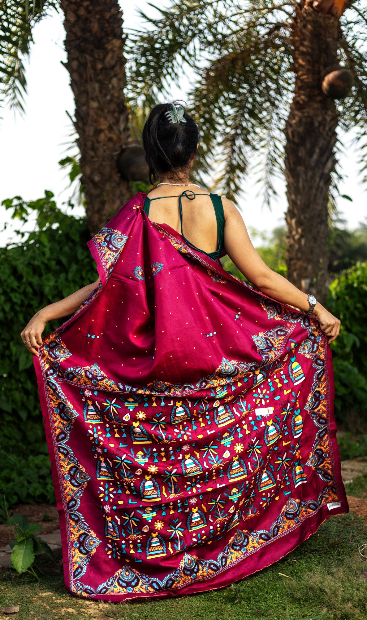 Silk Ari Kantha Saree