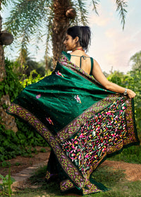 Silk Ari Kantha Saree