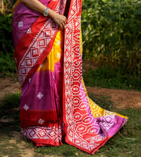 Tussar Diy Gujrati Stitch Kantha Saree