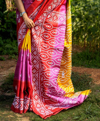 Tussar Diy Gujrati Stitch Kantha Saree