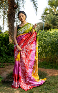 Tussar Diy Gujrati Stitch Kantha Saree