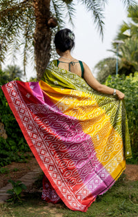 Tussar Diy Gujrati Stitch Kantha Saree