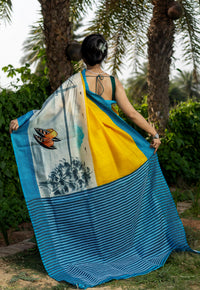 Silk Jalchuri Hand Print Saree