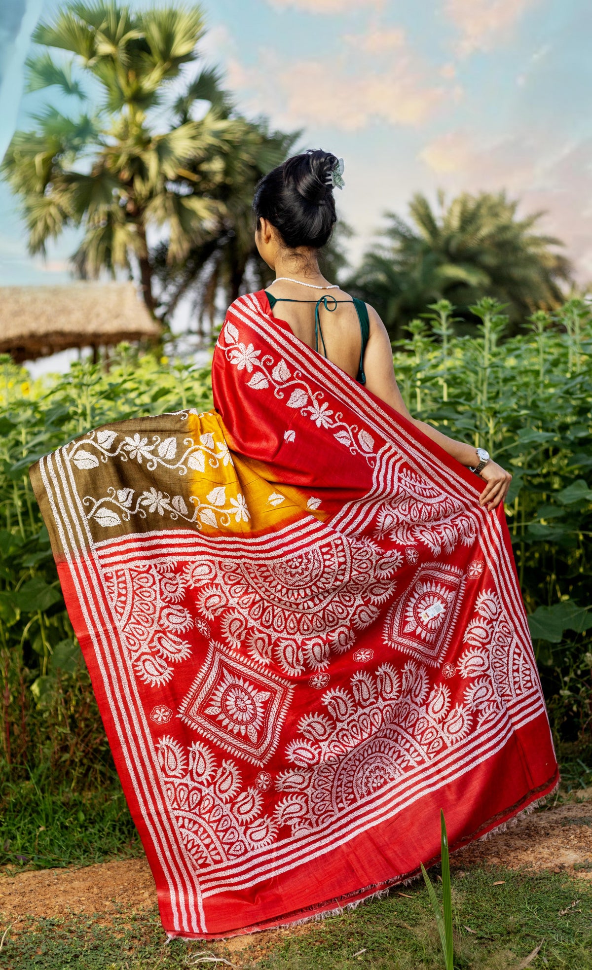 Pure Silk Kantha Saree