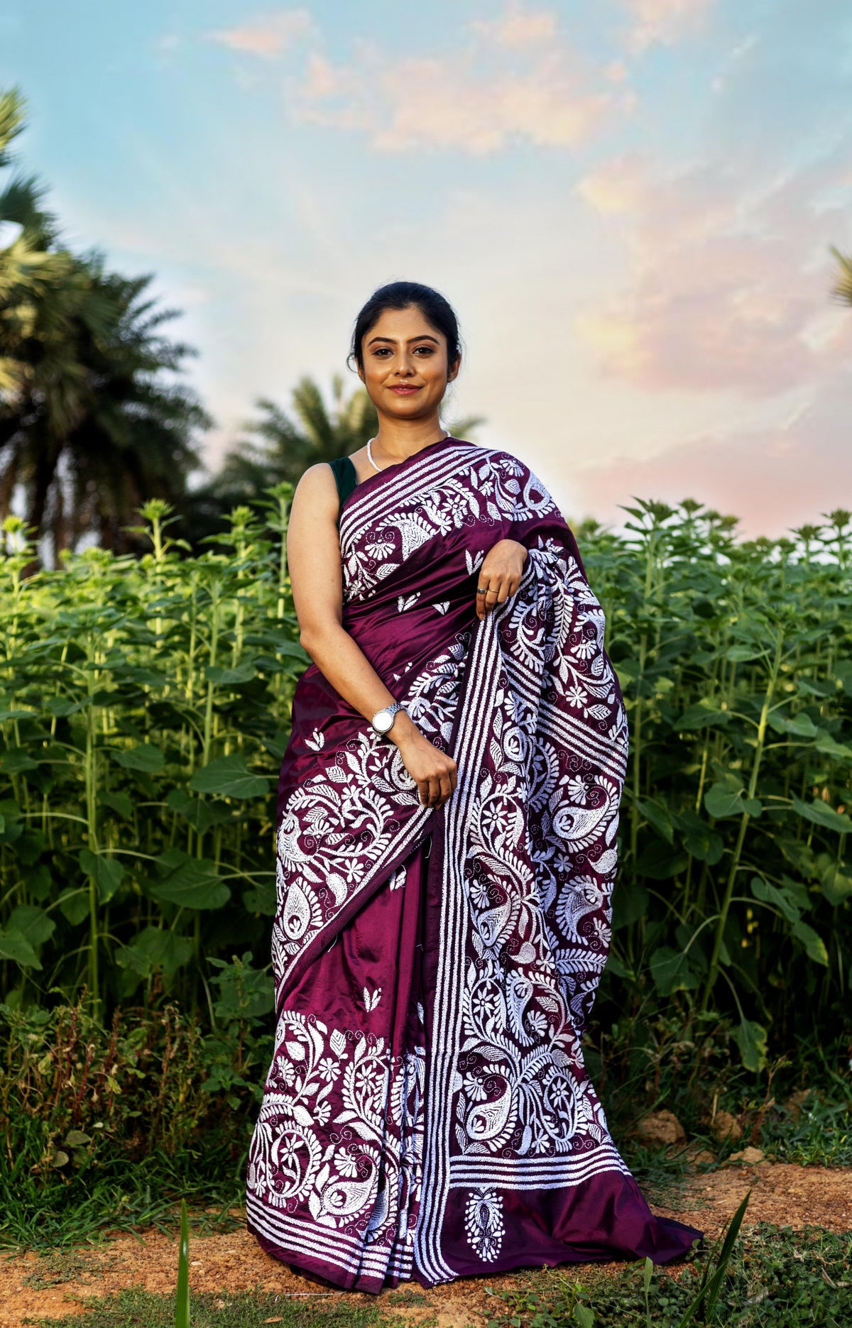 Blended Silk Kantha Saree