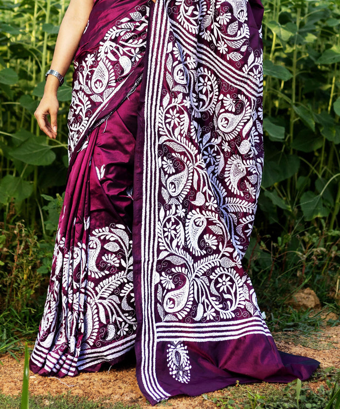 Blended Silk Kantha Saree