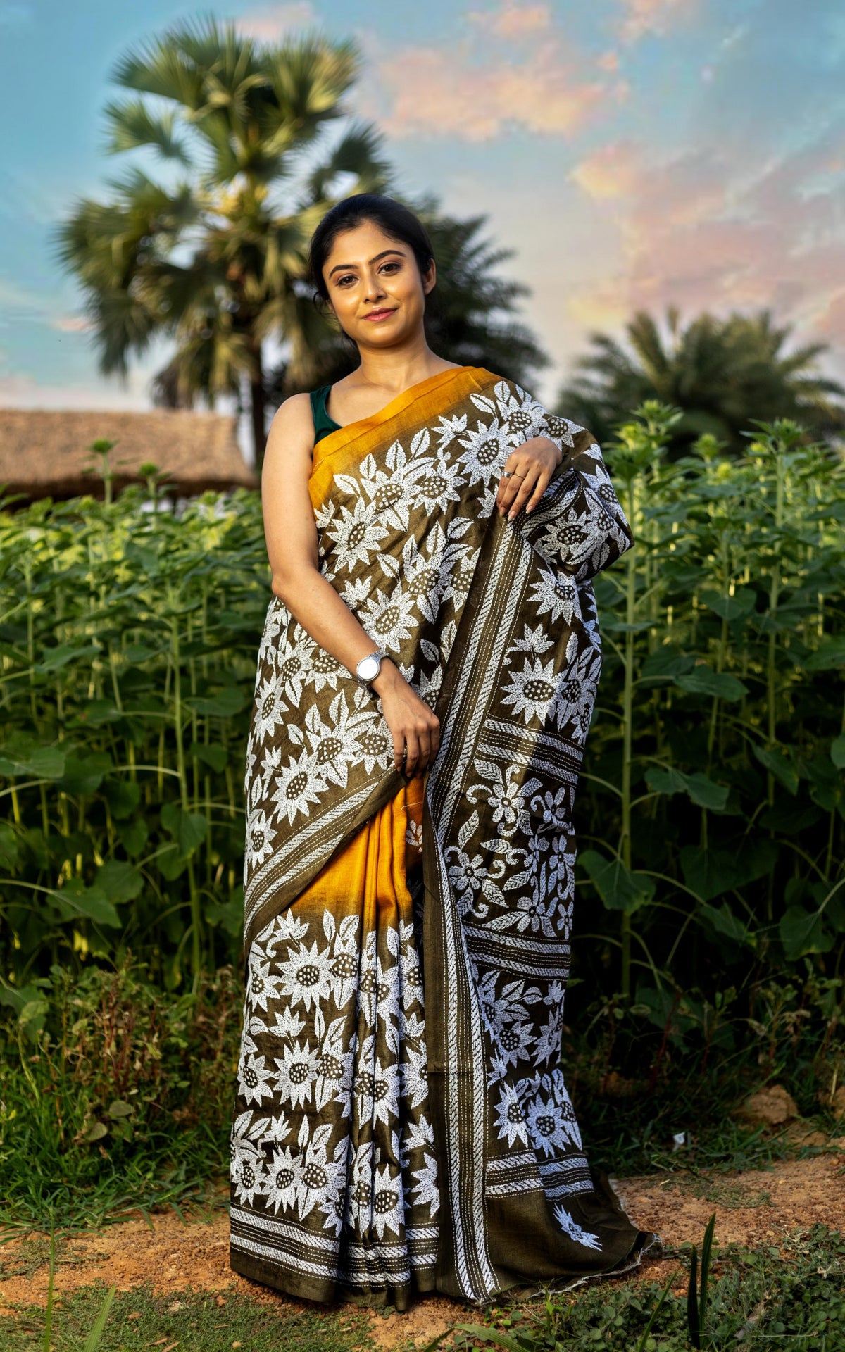 Pure Silk Kantha Saree