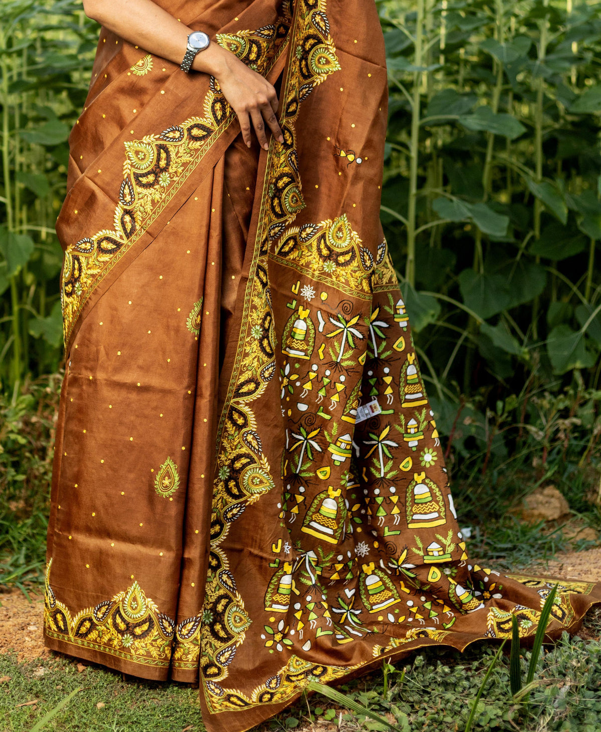 Kashmiri Work Silk Kantha Saree