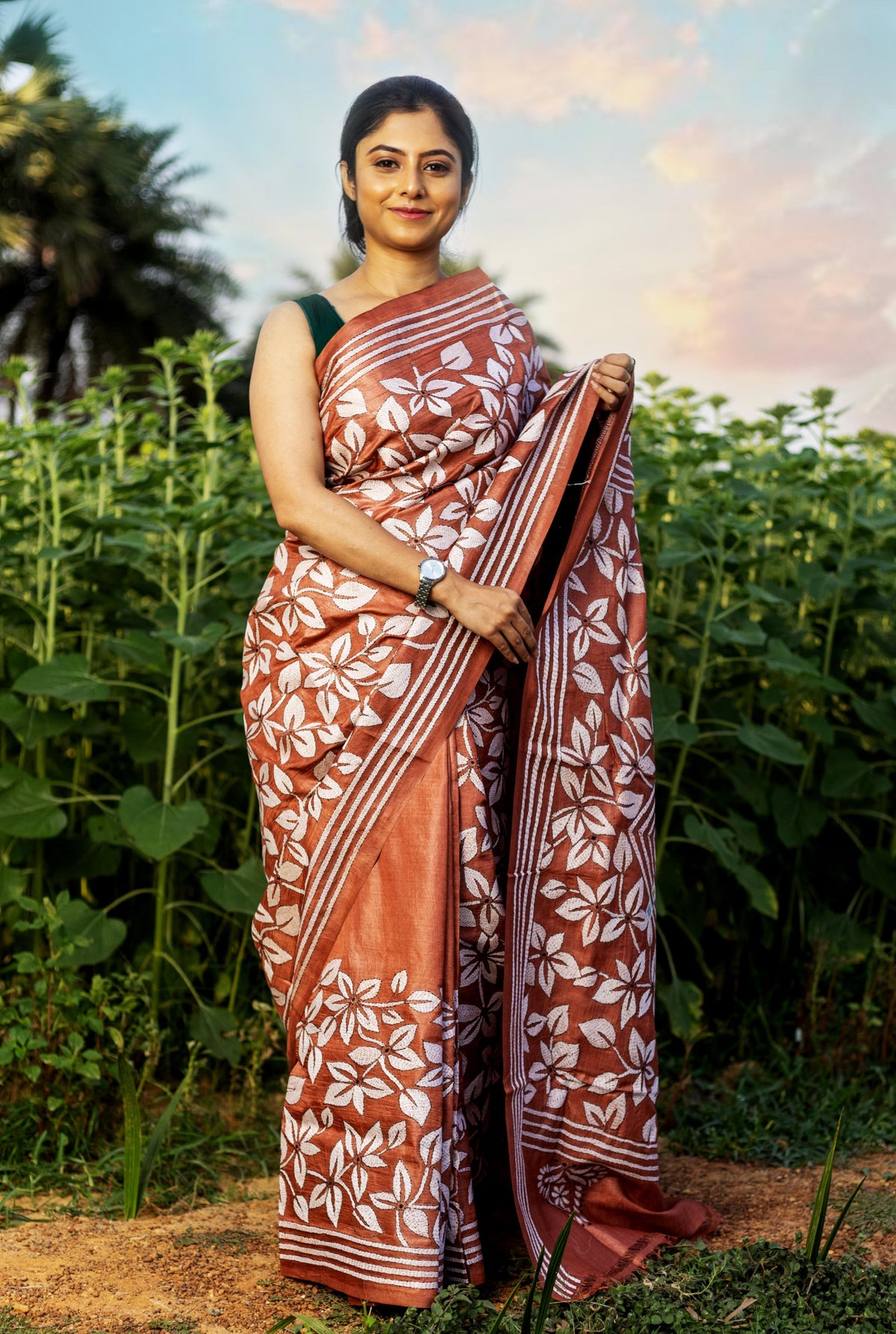 Pure Silk Kantha Saree
