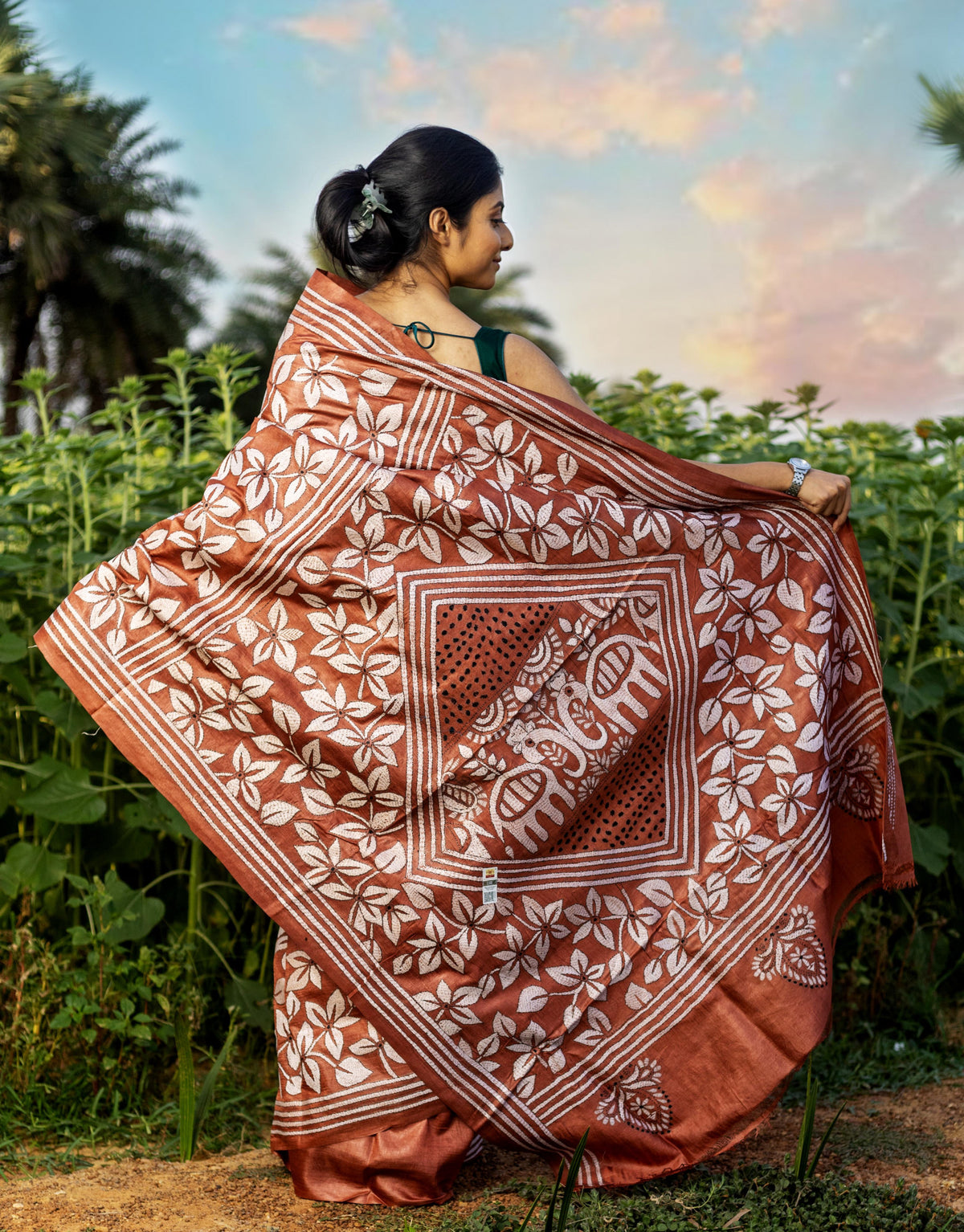 Pure Silk Kantha Saree