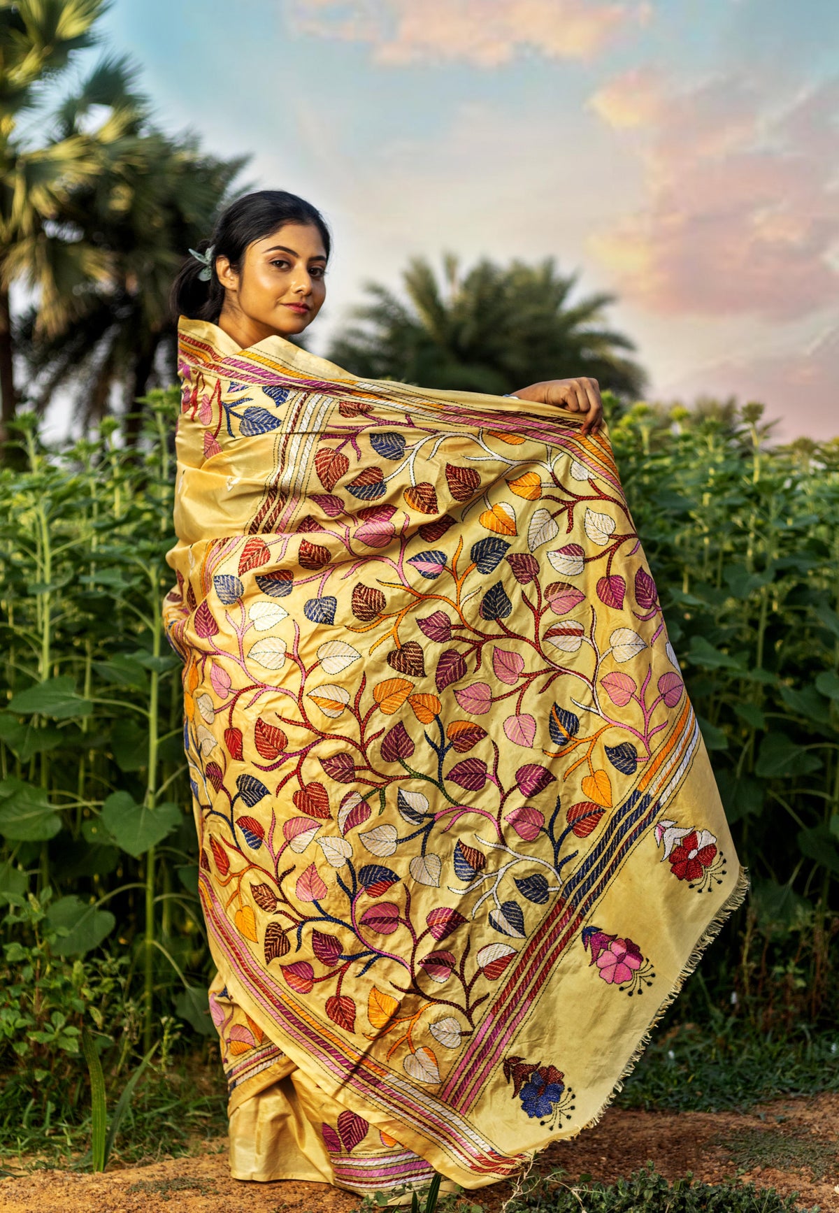 Blended Silk Kantha Saree