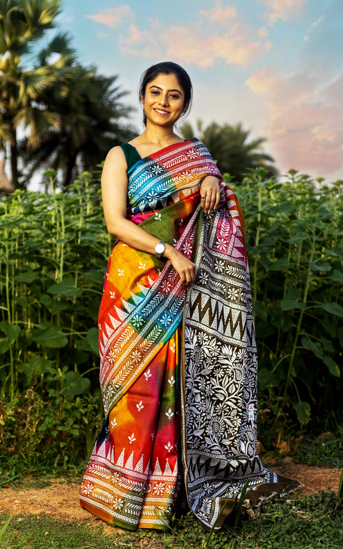 Pure Silk Kantha Saree
