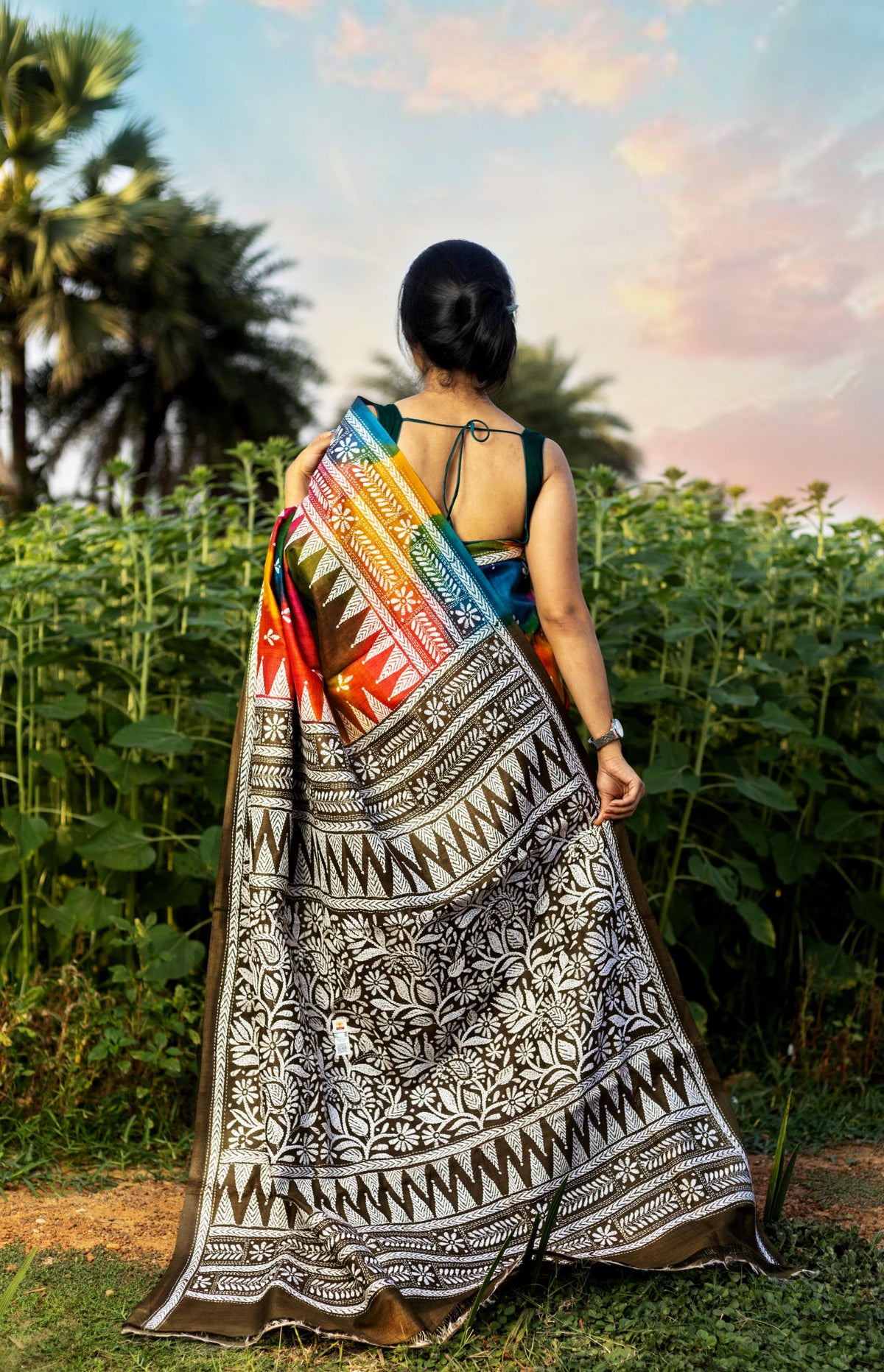 Pure Silk Kantha Saree