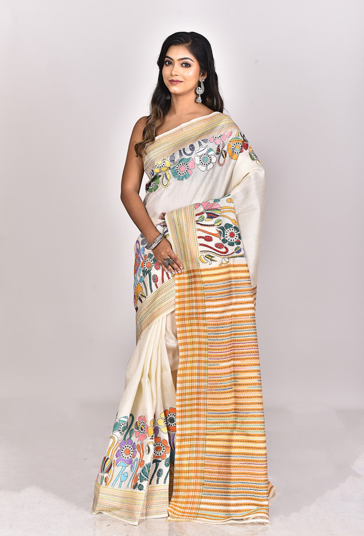 JALCHURI SILK KANTHA SAREE