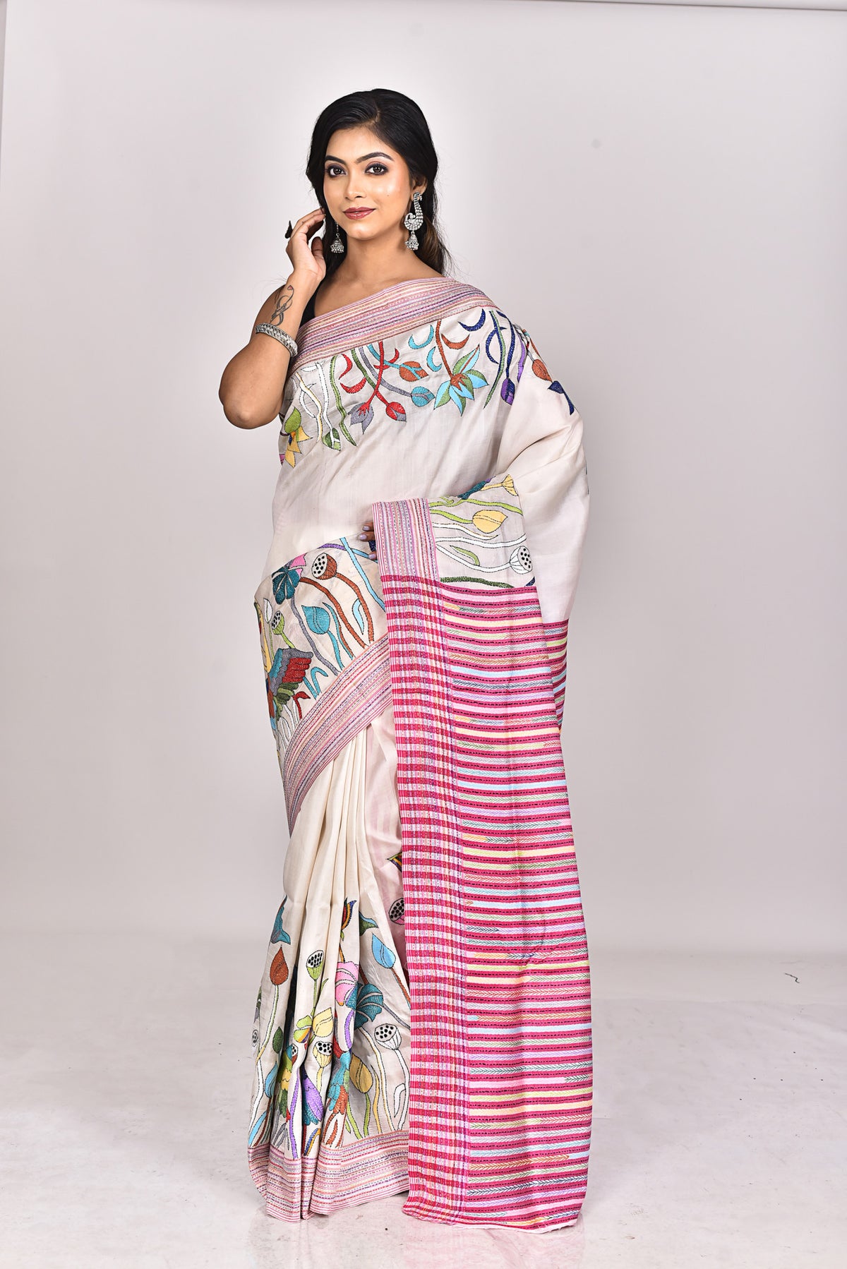 JALCHURI SILK KANTHA SAREE