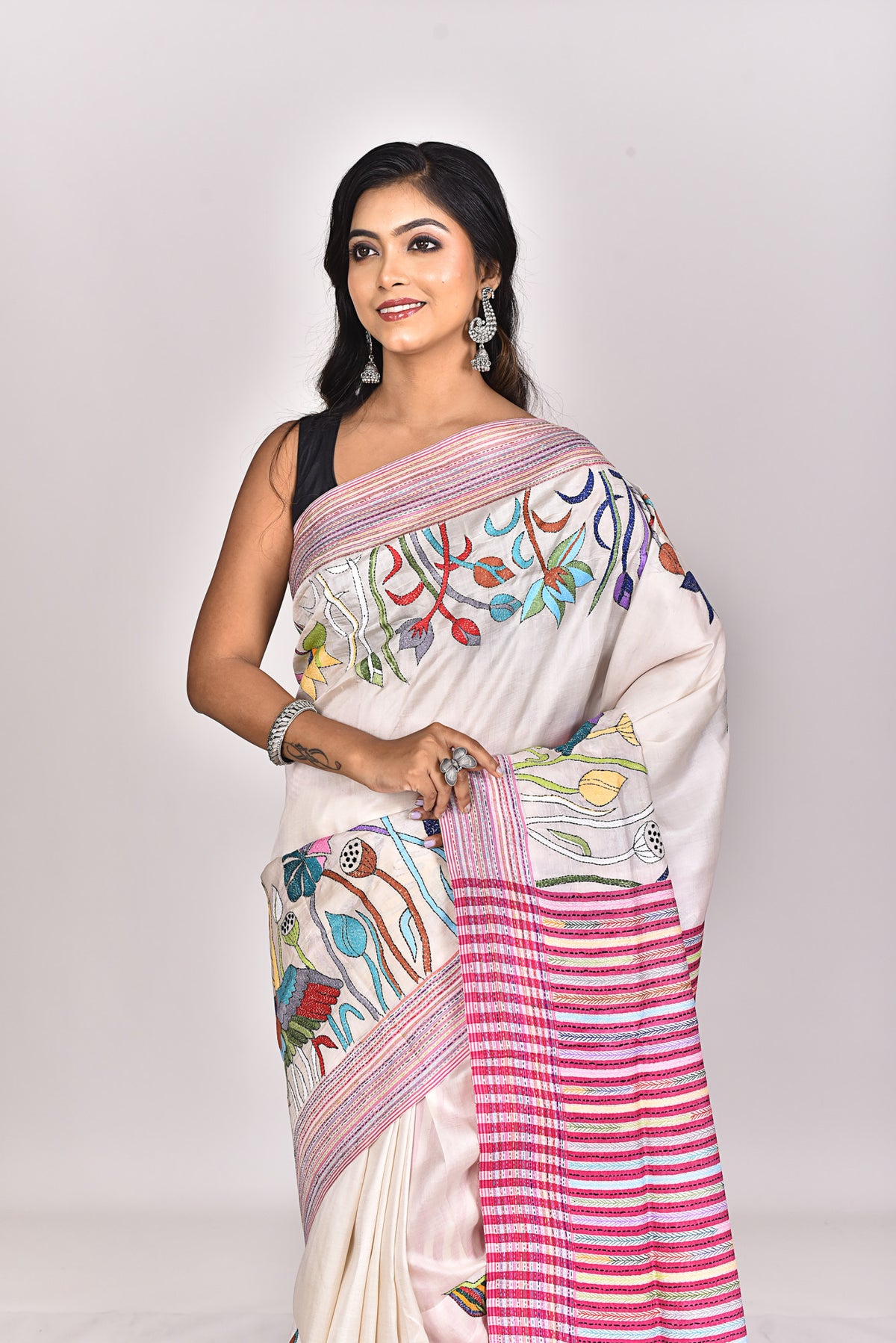 JALCHURI SILK KANTHA SAREE
