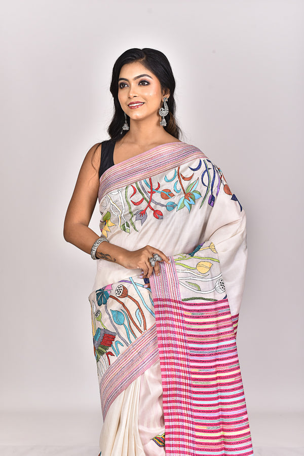 JALCHURI SILK KANTHA SAREE