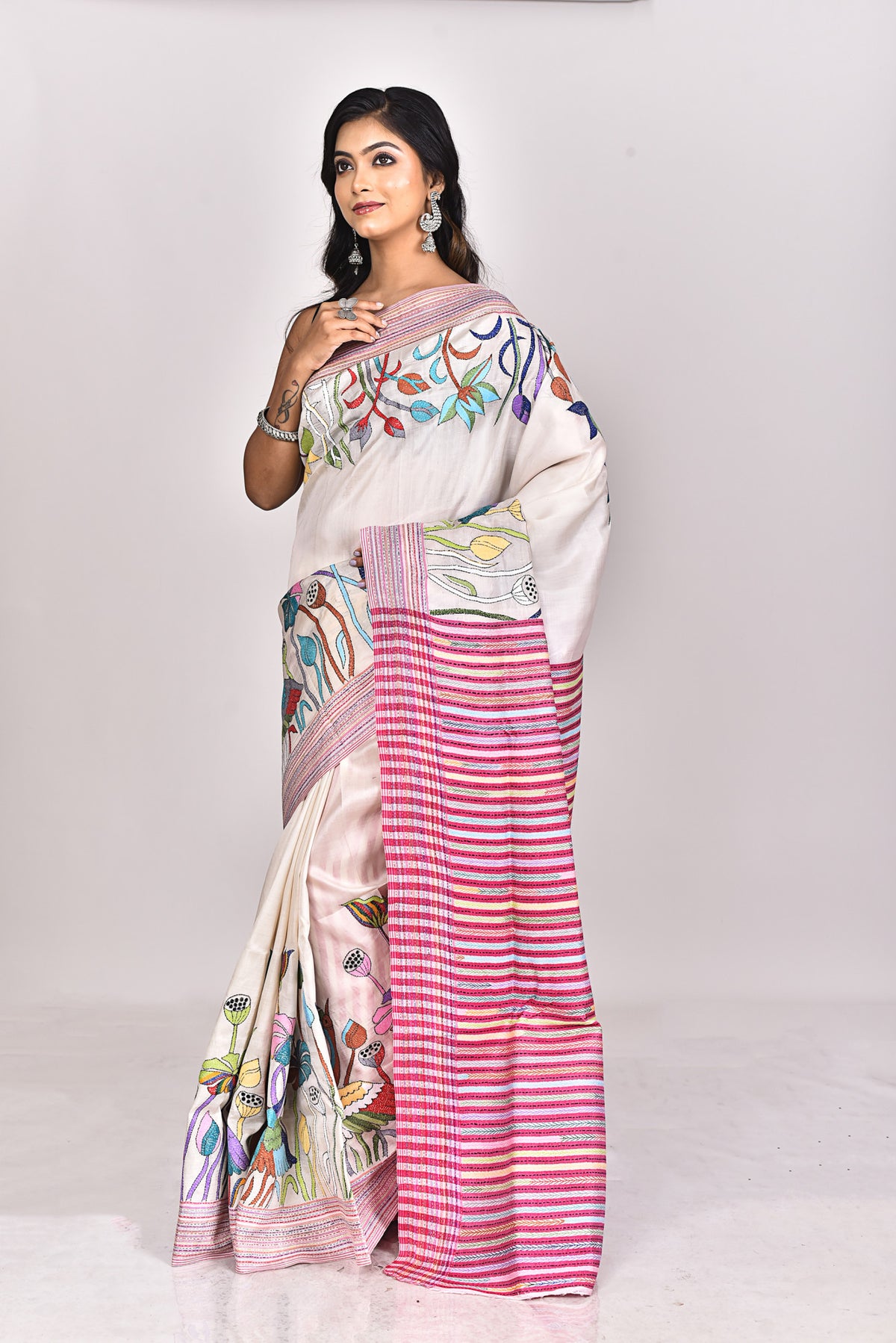 JALCHURI SILK KANTHA SAREE