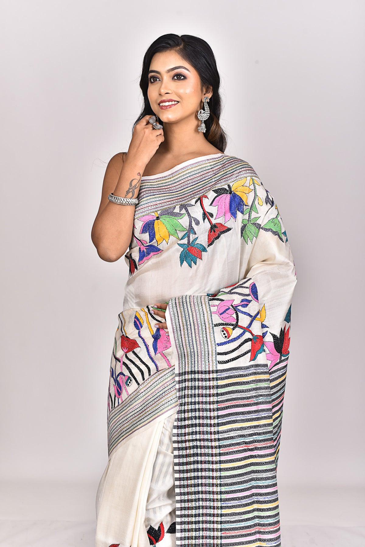 JALCHURI SILK KANTHA SAREE