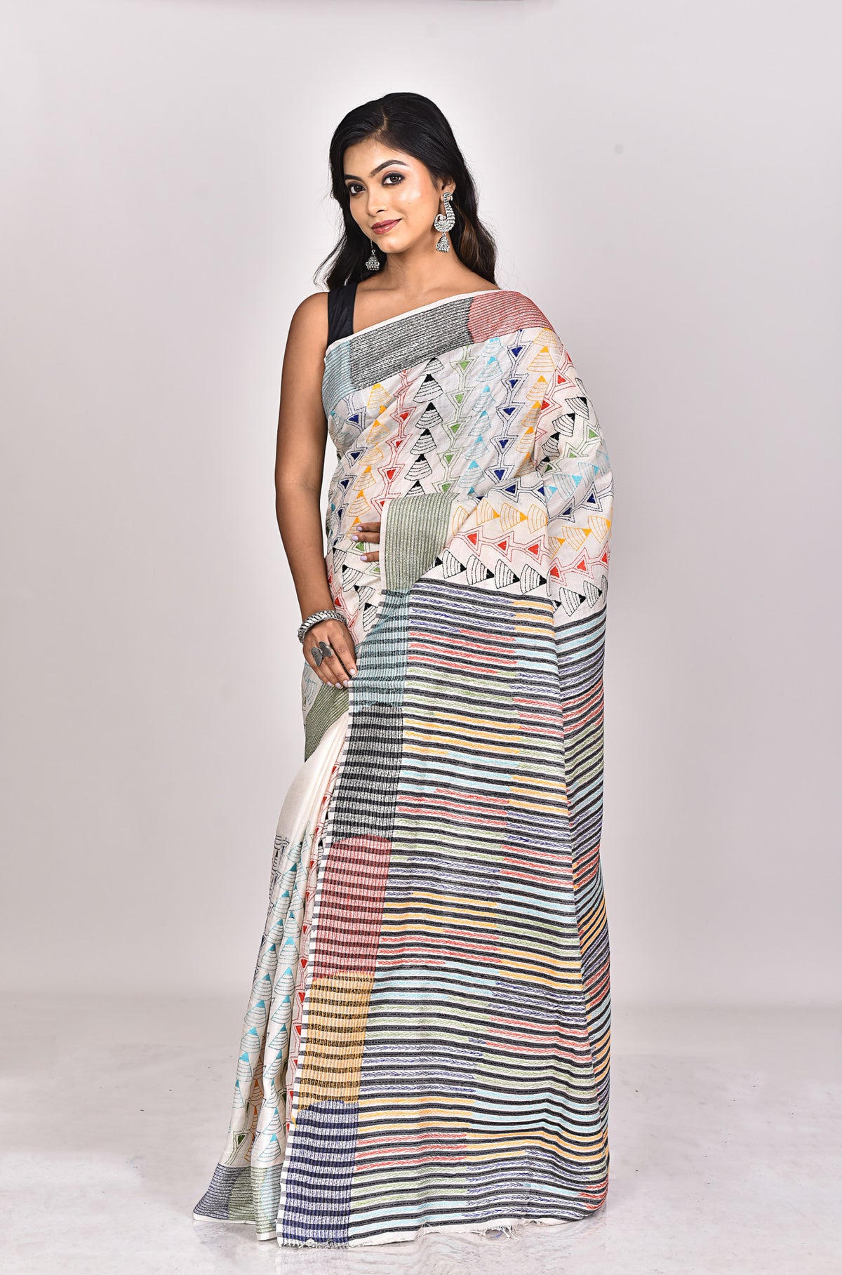 JALCHURI SILK KANTHA SAREE