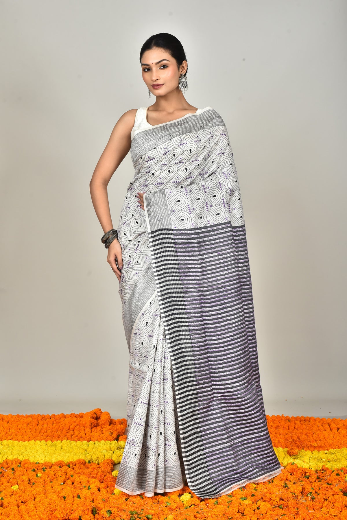 JALCHURI SILK KANTHA SAREE