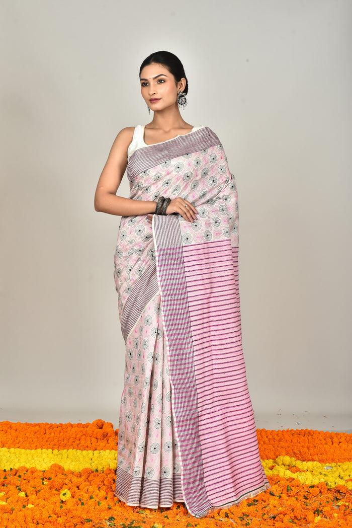 JALCHURI VORAT SILK KANTHA SAREE