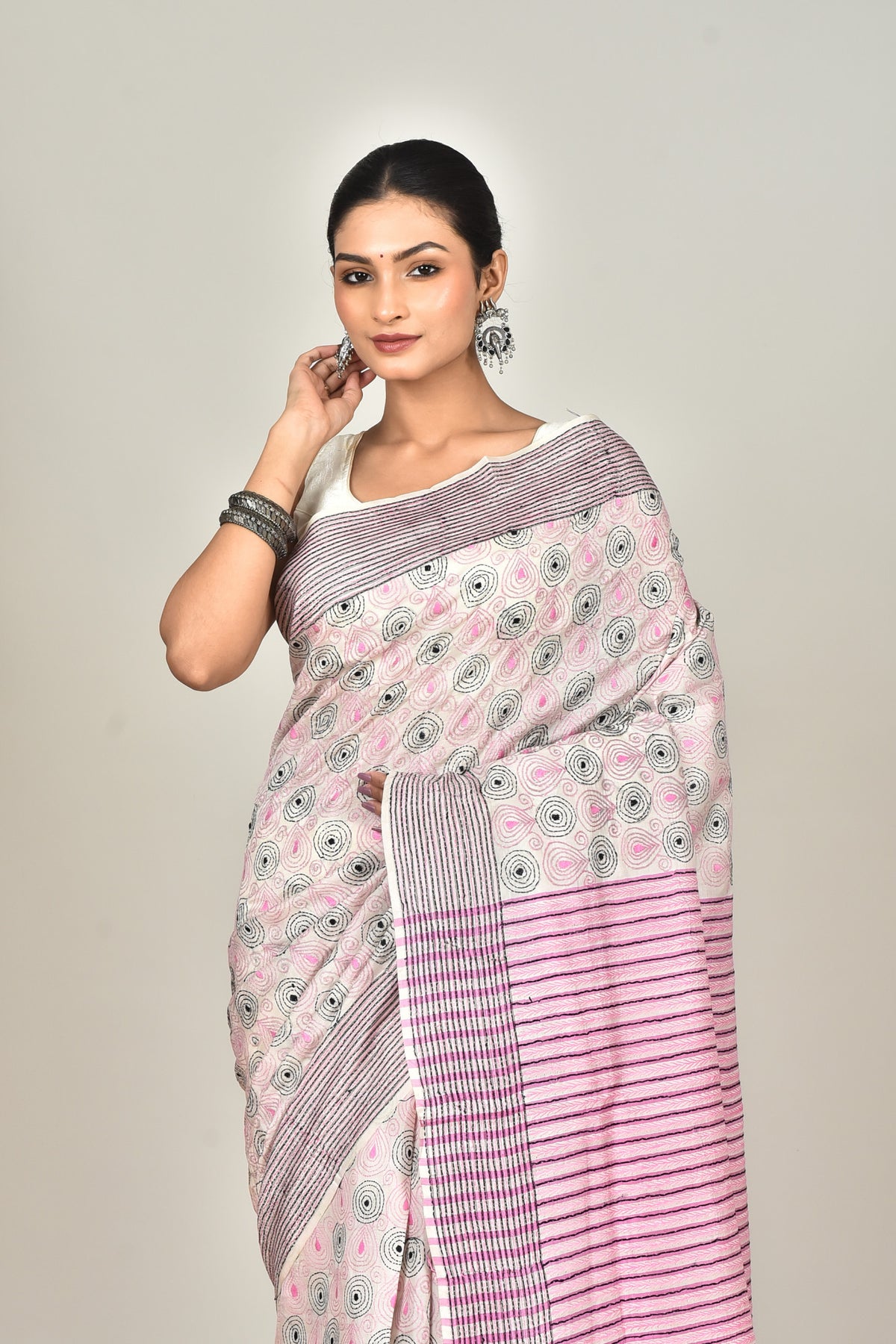 JALCHURI VORAT SILK KANTHA SAREE