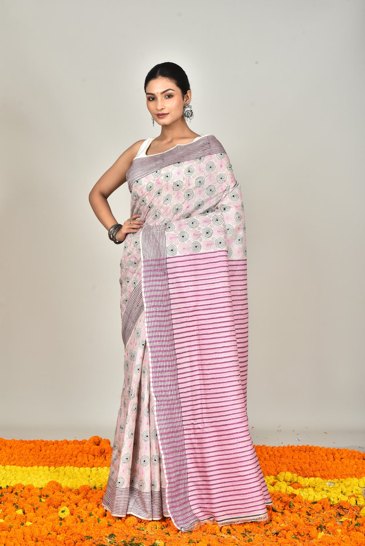 JALCHURI VORAT SILK KANTHA SAREE