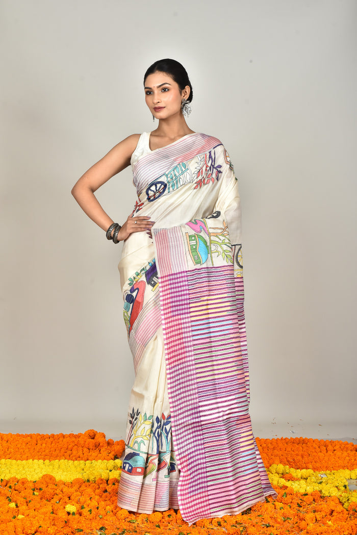 JALCHURI VORAT SILK KANTHA SAREE