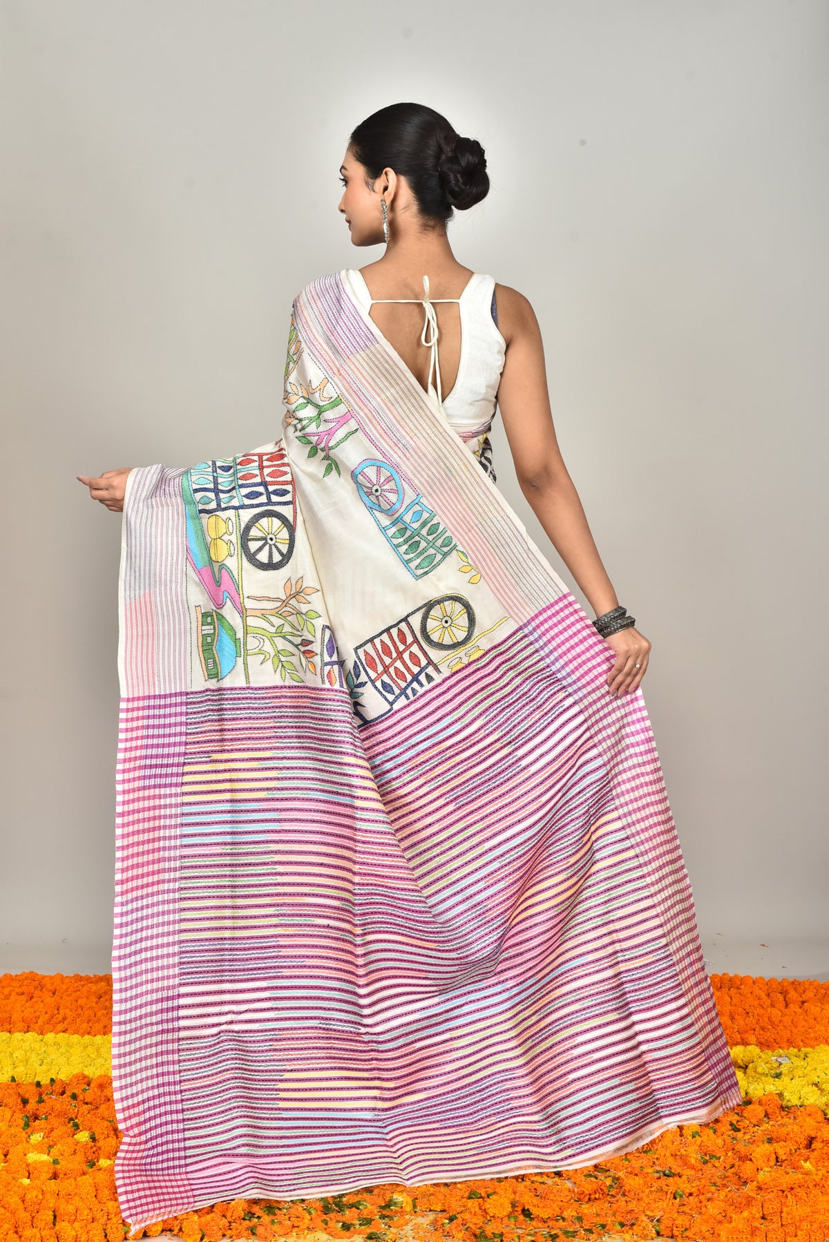 JALCHURI VORAT SILK KANTHA SAREE