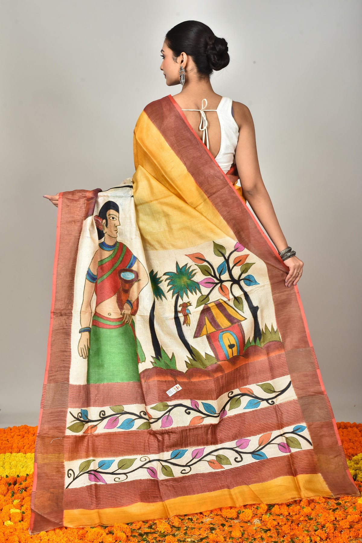 JARI TUSSAR DIY KANTHA SAREE