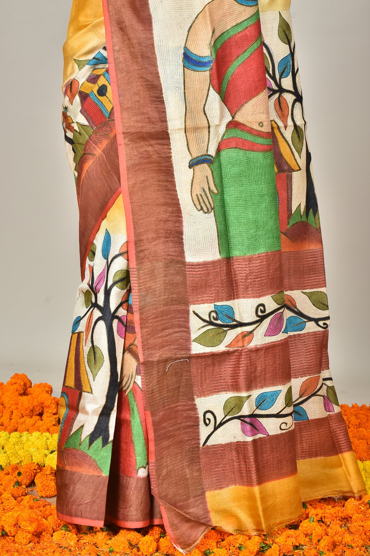 JARI TUSSAR DIY KANTHA SAREE