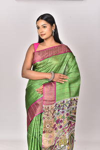 JARI TUSSAR KALAMKARI SAREE