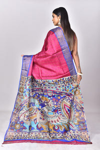 JARI TUSSAR KALAMKARI SAREE