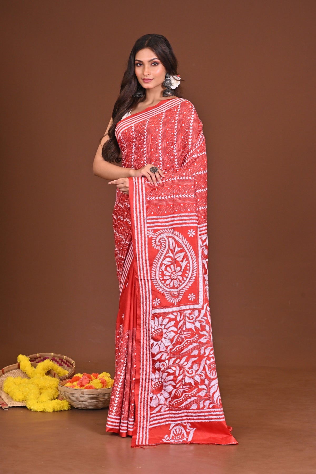 KAMAKHYA BLENDED SILK KANTHA SAREE