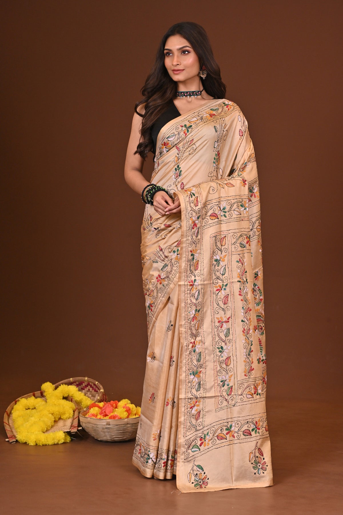 KANAKA BLENDED SILK KANTHA SAREE